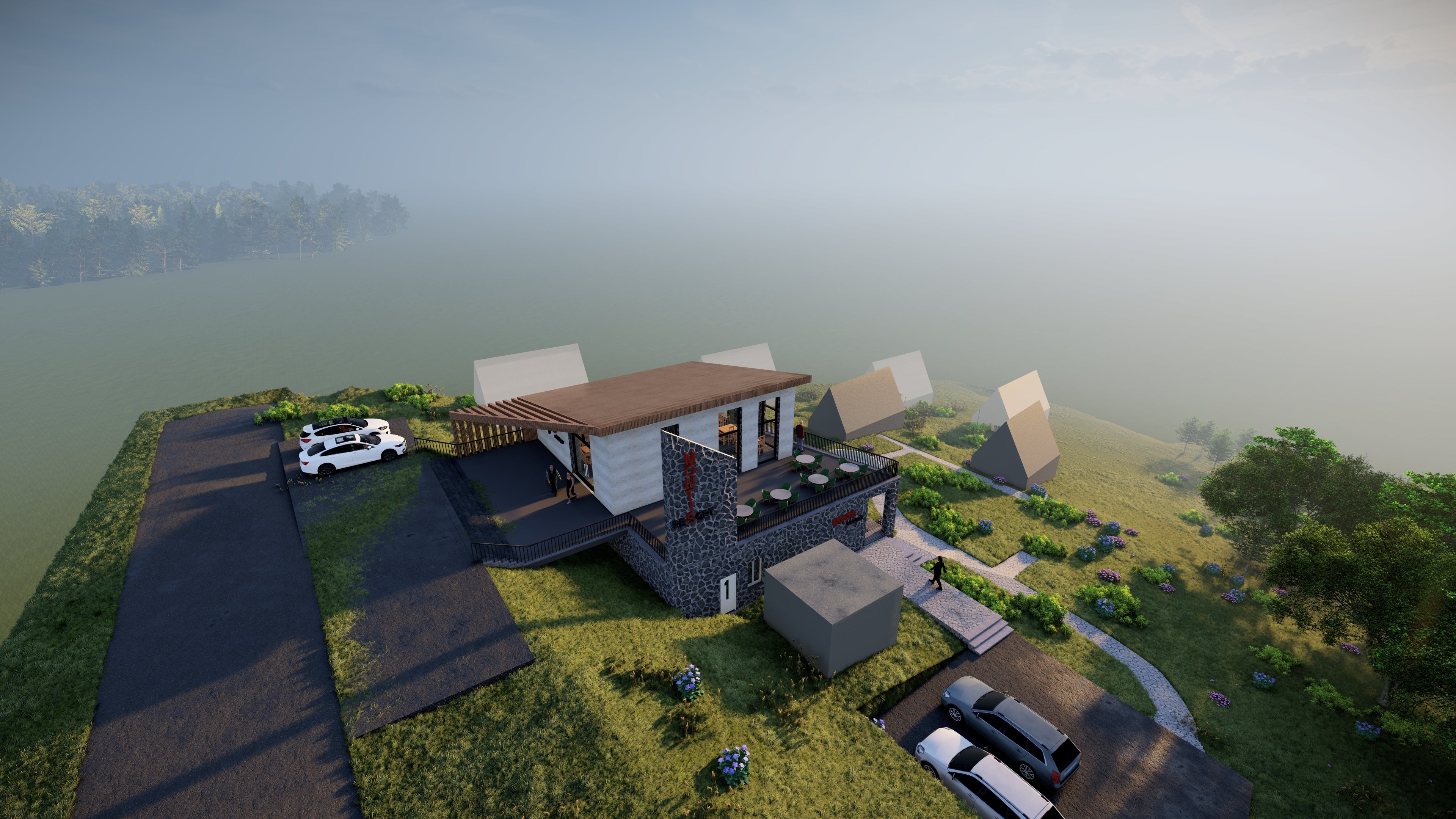 Sketch of a restaurant