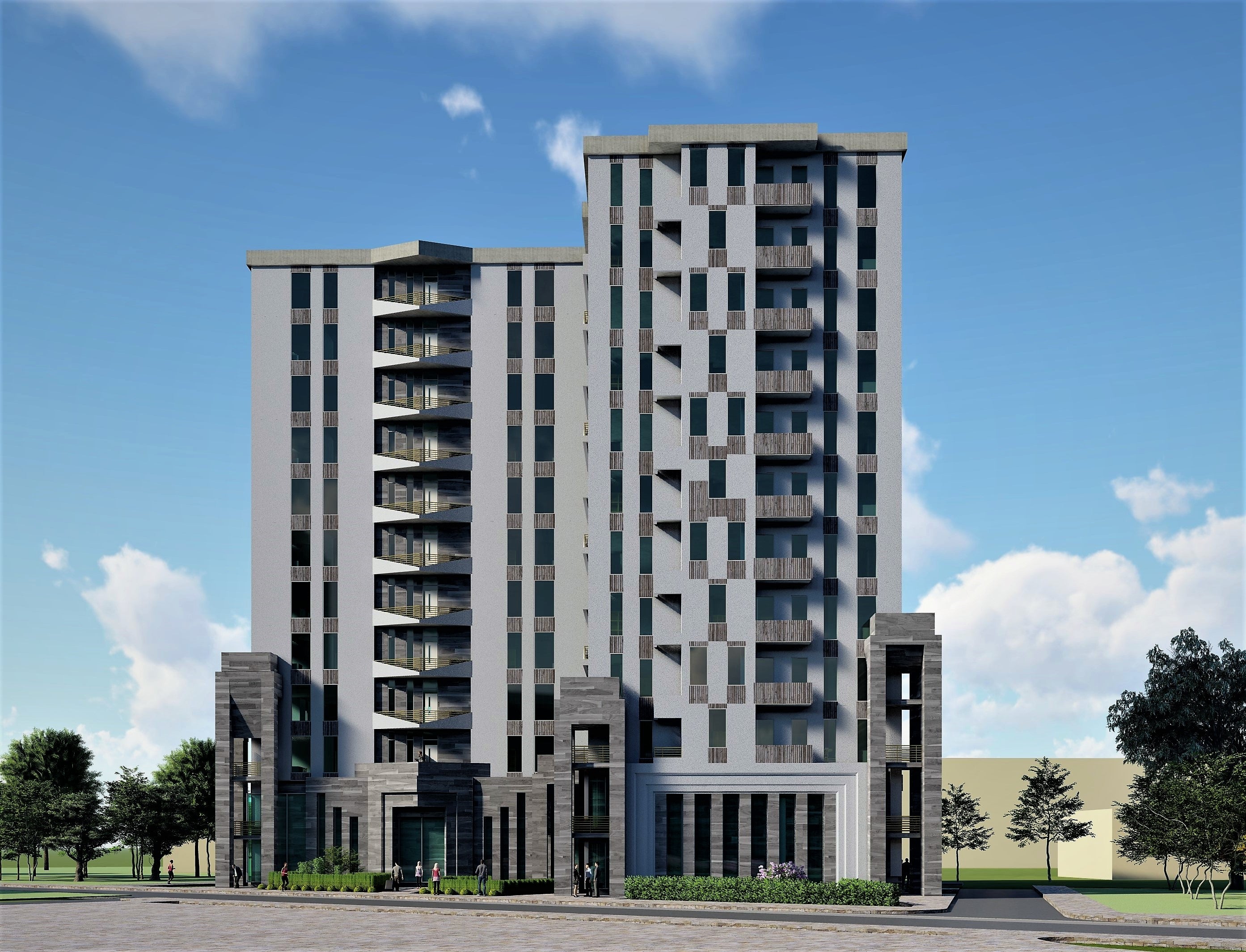 Sketch Project of a High-Rise Building