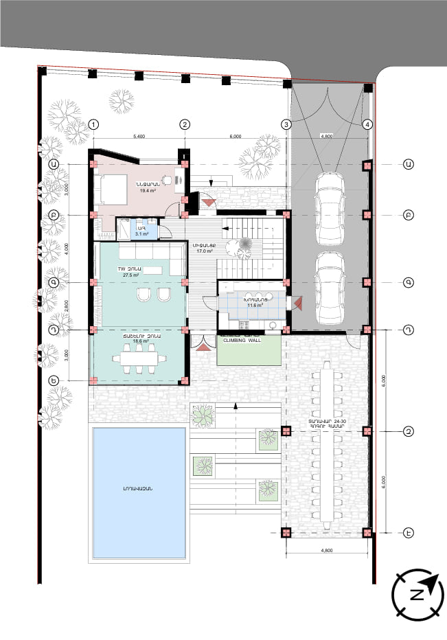 Sketch project of a residential house